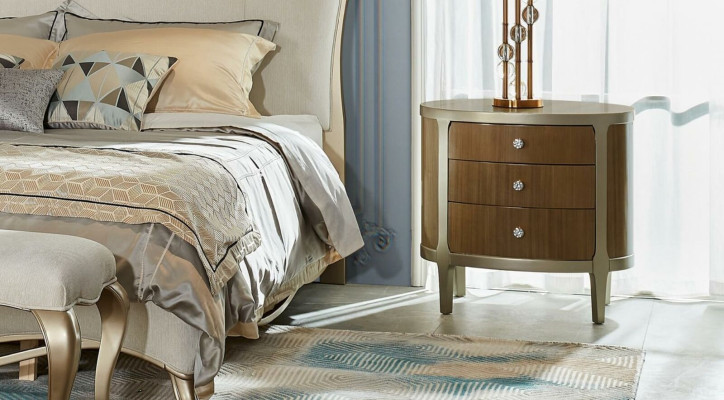 Schlafzimmer Set Doppel Konsole Betten 2x Nachttisch Polster 3tlg. Massivholz