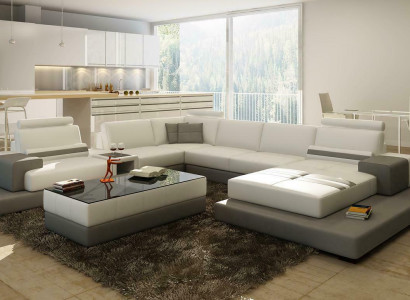 Wunderschöne XXL Leder Wohnlandschaft U Form Ecksofa Sofa Couch