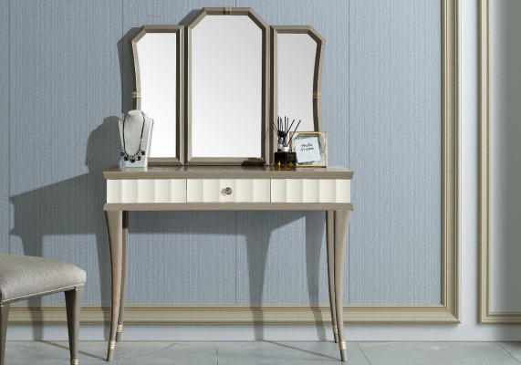 Schminktisch Schlafzimmer Kommode Stuhl Konsolentisch Luxus Massivholz 2tlg