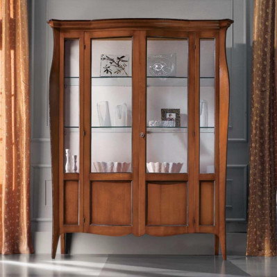 Vitrine Schränke Vitrinen Schrank Holz Glas Möbel Wohnzimmer Klassische Anrichte