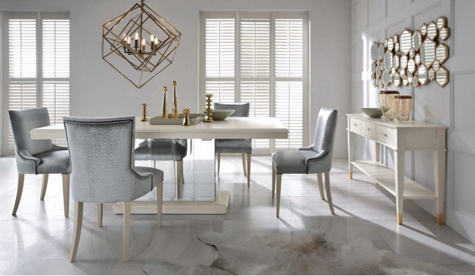 Tisch Säulen Esszimmer Tisch Essgarnitur Esstisch Stuhl Essgruppe Stühle 6tlg.