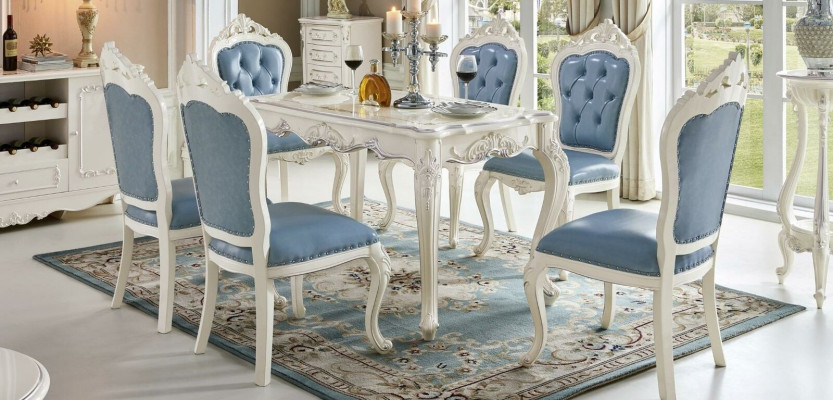 Klassischer Tisch Massivholz Esszimmer Garnitur 4x Stuhl Set Esstisch Stühle