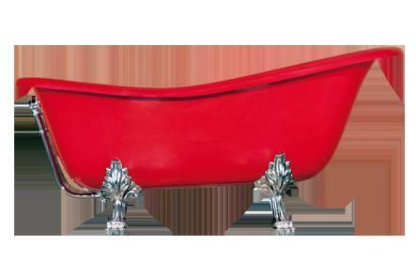 Rote Designer Badewanne Freistehende Luxus Wanne in Rot Wannen Bad