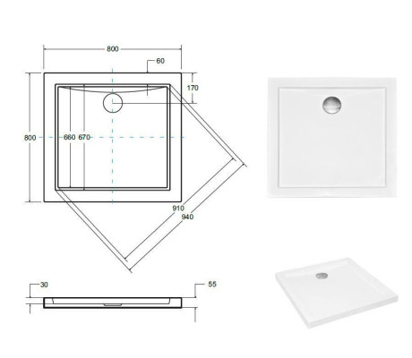 Duschtasse Dusche Duschwanne Acrylwanne Brausewanne Flach