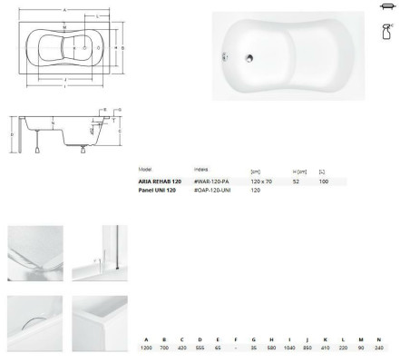 Badewanne Eckwanne Eck 120*70 cm Acrylwanne Wanne Bad Eckbadewanne
