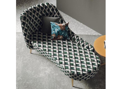 Textil Chaise Lounge Liege Polster Liegen Sofa Chaiselounge Relax Club Möbel 