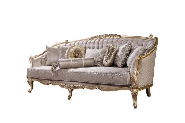 Barock Sofa 3 Sitz Wohnzimmer Klassisch Design Textil Sofa Luxus Neu