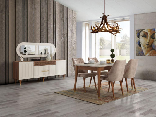 Esszimmer Design Möbel Modern Tisch 4x Stühle 5tlg. Set Garnitur Neu