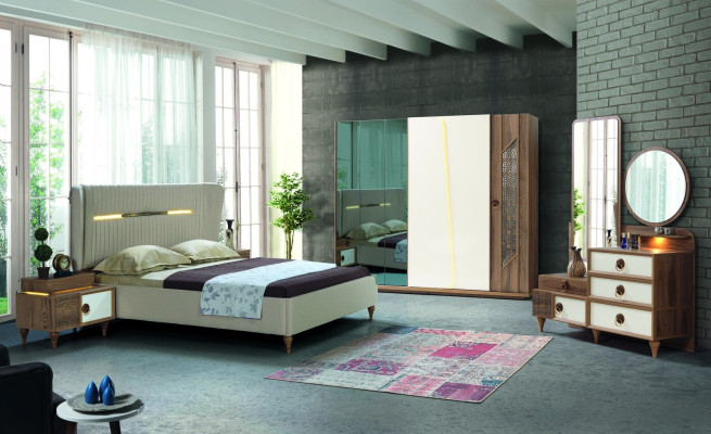 Schlafzimmer Bett Polster Design Luxus Doppel Hotel Betten Holz Möbel