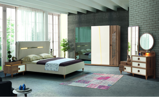 Schlafzimmer Nachttisch Beistelltisch Design Modernes neu Braun Holz