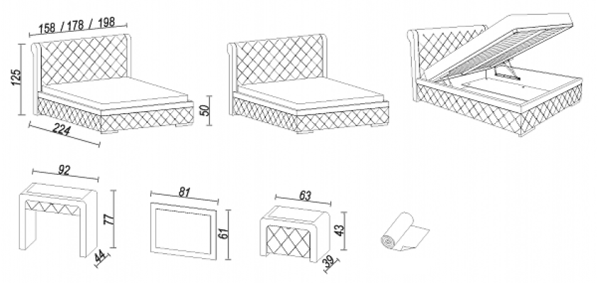 Ein luxuriöses Chesterfield-Bett in einem eleganten zeitgenössischen Stil