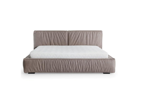 Bett Braun Schlafzimmer Holz Möbel Textil Klassische Art déco Stil