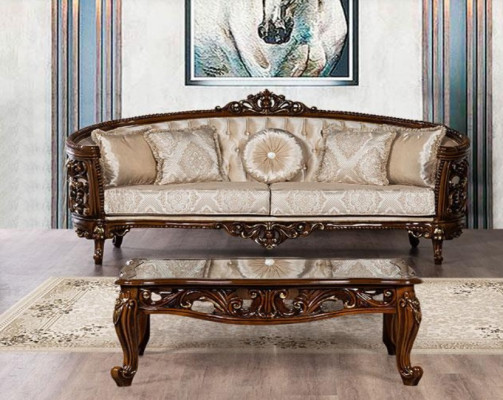 Dreisitzer Sofa 3 Sitz Klassische Möbel Sofas Stoff Stil Barock Rokoko Luxus Neu