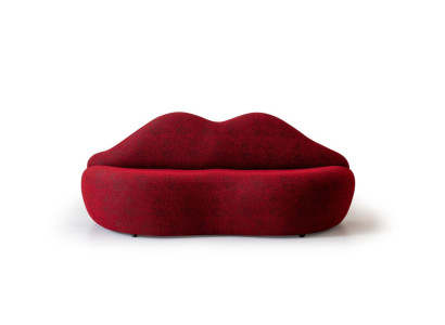 Designer 3 Sitzer sofa rot farbe in Form von Lippen stilvoll Sitzpolster