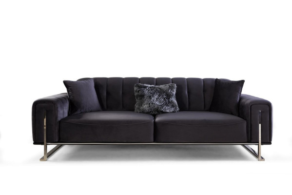 Designer Sofa 3 Sitzer Modern Möbel Schwarz 240cm Big xxl Wohnzimmer