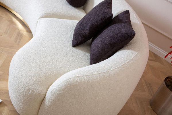 Designer Rund sofa Weiße Eckgarnitur Moderne Möbel in Wohnzimmer Luxus