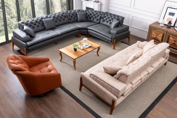 Wohnzimmer Set Sofagarnitur 3+1 Ecksofa L-form Eckgarnitur Eckcouch Couch 3tlg.
