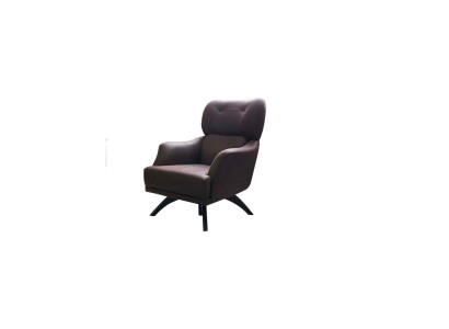 Ohrensessel Einsitzer Sessel Cocktailsessel Stoff Braun Moderne Sitzer