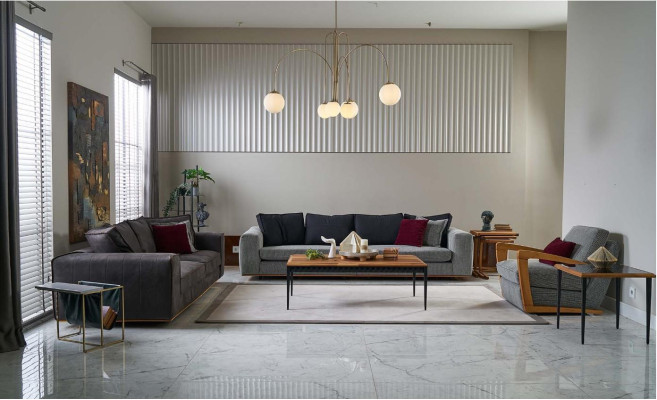 Polstersofas Komplette Couchgarnitur Sofa Stoffsofa Grau Set 4tlg Neu