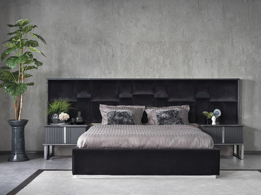 Schlafzimmer Komplett Design Einrichtung Bett 2x Nachttische Luxus Schminktisch