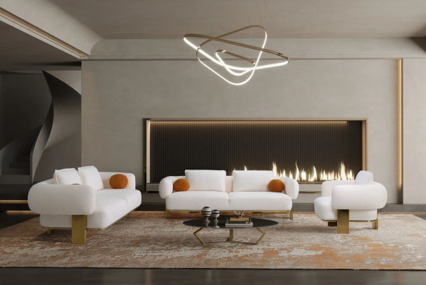 Sofagarnitur Wohnzimmer Komplett Sofas Set Design Modern Luxus Sessel Neu