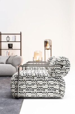 Designer Sessel Moderner 1-Sitzer Wohnzimmer Luxus Polster Textil Möbel