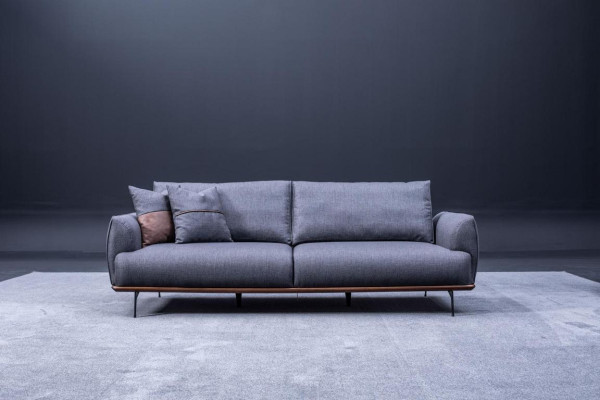 Sofagarnitur Dreisitzer Sessel Set Design Modern Polstersofa Textil