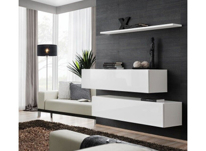 Garnitur Weiß Set 3tlg Komplett Wandschrank Wohnwand Wand Regal Modern Design