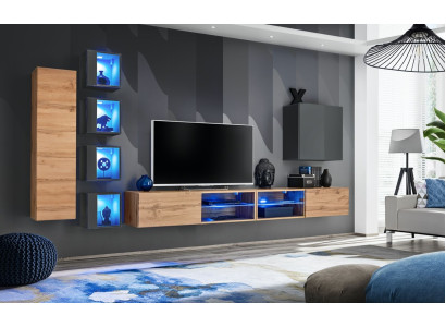 Set Wohnwand 320 cm Wandschrank TV-Ständer Modern Sideboard Wohnzimmermöbel