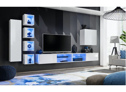 Modern Wohnwand Hänge Schrank Designer TV-Ständer Wandschrank Holzmöbel Neu