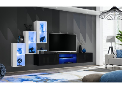 Wohnwand Luxus Möbel Komplett Set Designer Modern Einrichtung 3x Wandschrank