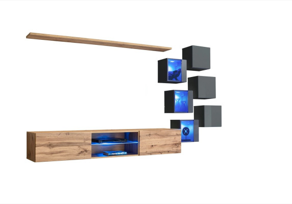 Modern Wand Möbel Wohnwand Luxus Wand Regale Sideboard TV-Ständer Wandschrank