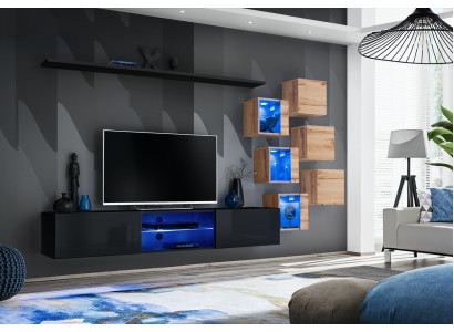 Holzmöbel Modern Wohnwand Designer Wohnzimmermöbel TV-Ständer Wandschrank