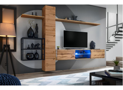 Luxus Wandschrank Möbel Einrichtung Wohnzimmermöbel Braun 3x Wand Regale