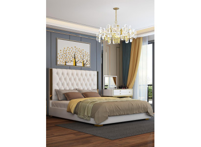 Doppel Hotel Betten Schlaf Zimmer Leder Modern Bett Polster