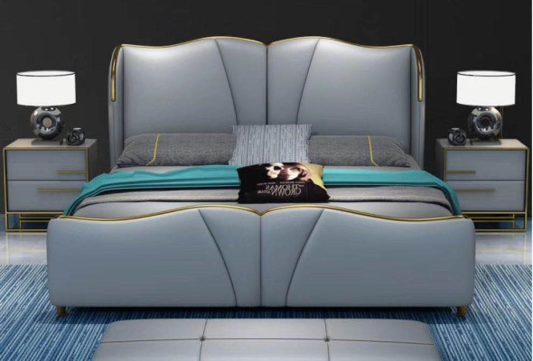 Bett 2x Nachttisch 3 tlg. Schlafzimmer Set Design Möbel Modern Luxus Betten Neu