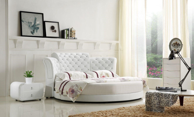 Rundes Bett Rund Design Betten Leder Doppel Luxus Hotel Gestell Schlaf Zimmer