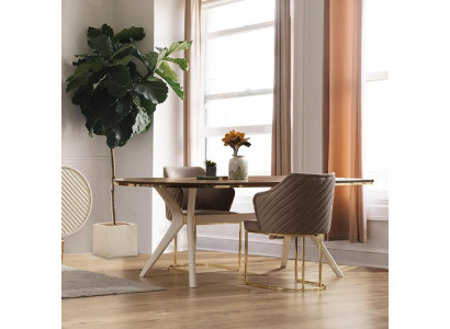 Essgruppe Esszimmer Luxus Essecke Esstisch Tisch Stühle Braun Set 7tlg