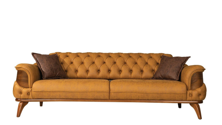 Chesterfield Sitzgruppe Luxus Couchgarnitur Set Dreisitzer Sessel 3tlg