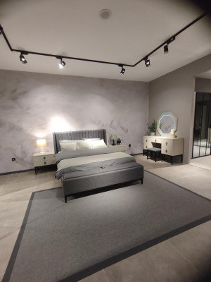 Luxuriöses Schlafzimmer Set Designer Doppelbett Elegant 2x Nachttische