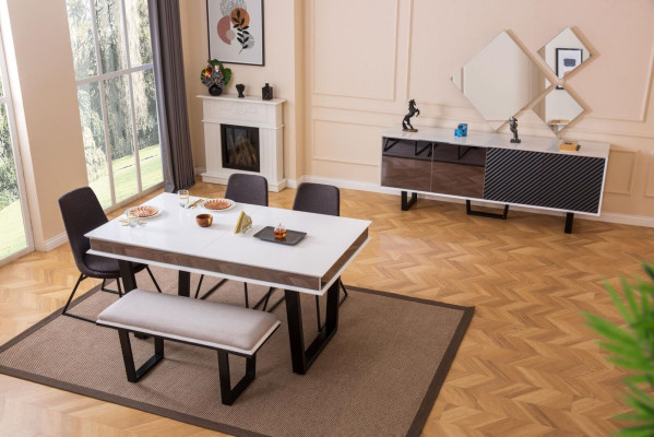 Designer Esszimmer Set 10tlg Luxus Möbel stilvoll Essgruppe Anrichte