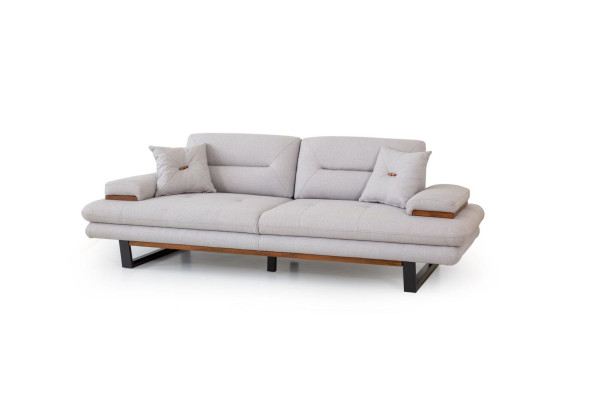 Designer Grau Sofa 3 Sitz Modern Stil Möbel in Wohnzimmer 238cm Couchen