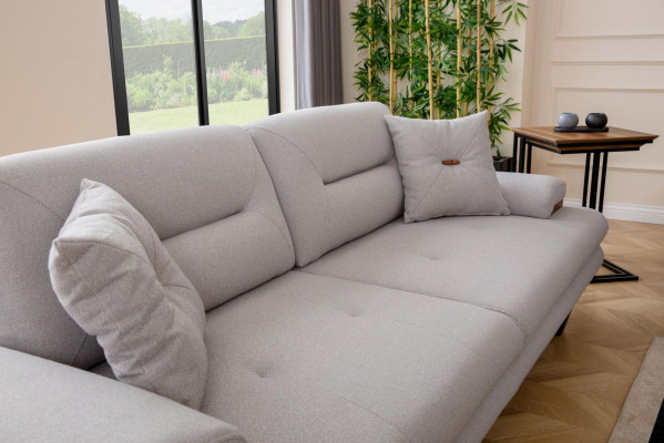 Designer Grau Sofa 3 Sitz Modern Stil Möbel in Wohnzimmer 238cm Couchen