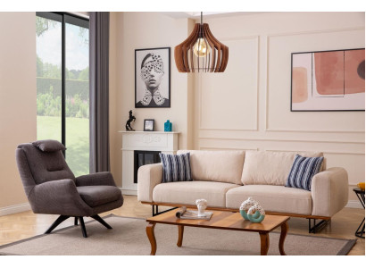 Luxus 2tlg Wohnzimmer Set Sofa 3-Sitzer mit sessel Design Sofagarnitur