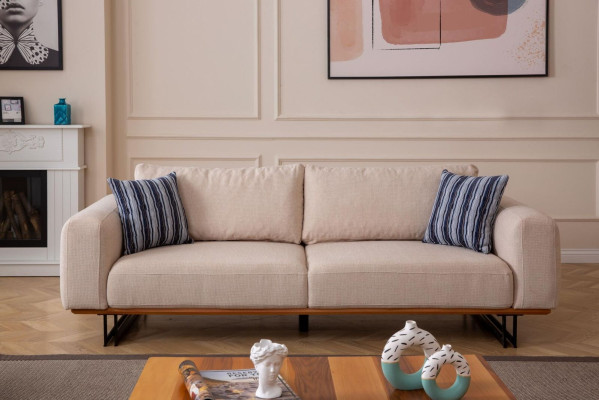 Luxus 2tlg Wohnzimmer Set Sofa 3-Sitzer mit sessel Design Sofagarnitur