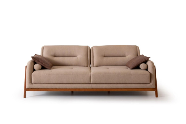 Designer Sofa 3 Sitzer Luxus Polster Braun Couch Wohnzimmer Möbel