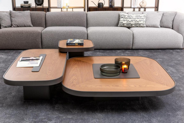 Modernes Graues Fünfsitzer Sofa Wohnzimmermöbel Polstercouch Stil Möbel