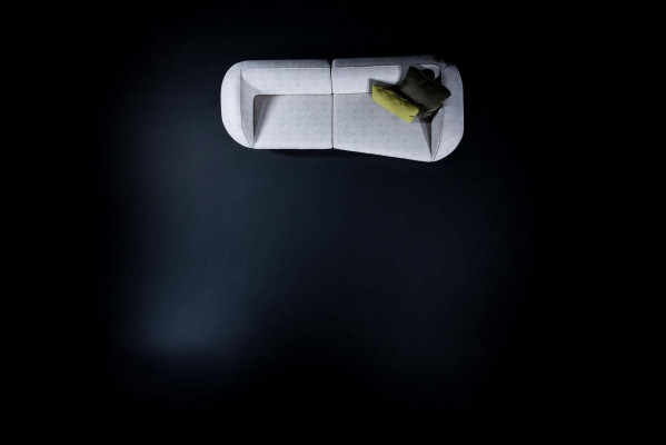 Graues Wohnzimmer Polster Sofa Moderne Textil Couchen Luxus Möbel Couch