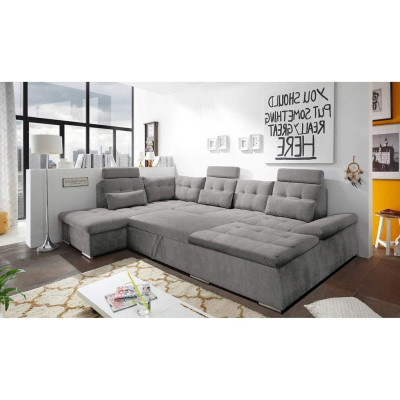 Ecksofa U-Form Sofa Wohnlandschaft Garnitur Bettfunktion Polster Design