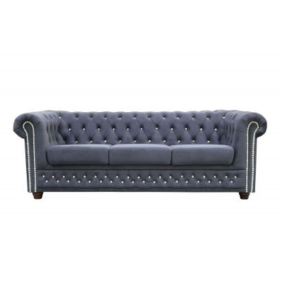 Chesterfield Sofagarnitur 3+2+1 Schlafsofa Sofa Couch Polster Leder Sofas Bett